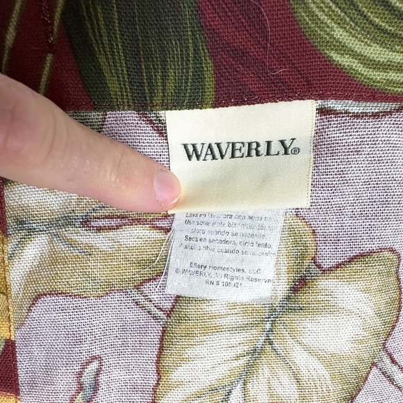 shower curtain WAVERLY cotton 70x72 traditional floral tropical multicolor - Picture 8 of 12